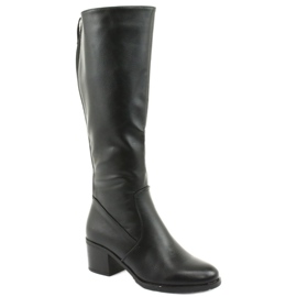 M.Daszyński Botas com isolamento de salto alto Daszyński 153 pretas preto 1