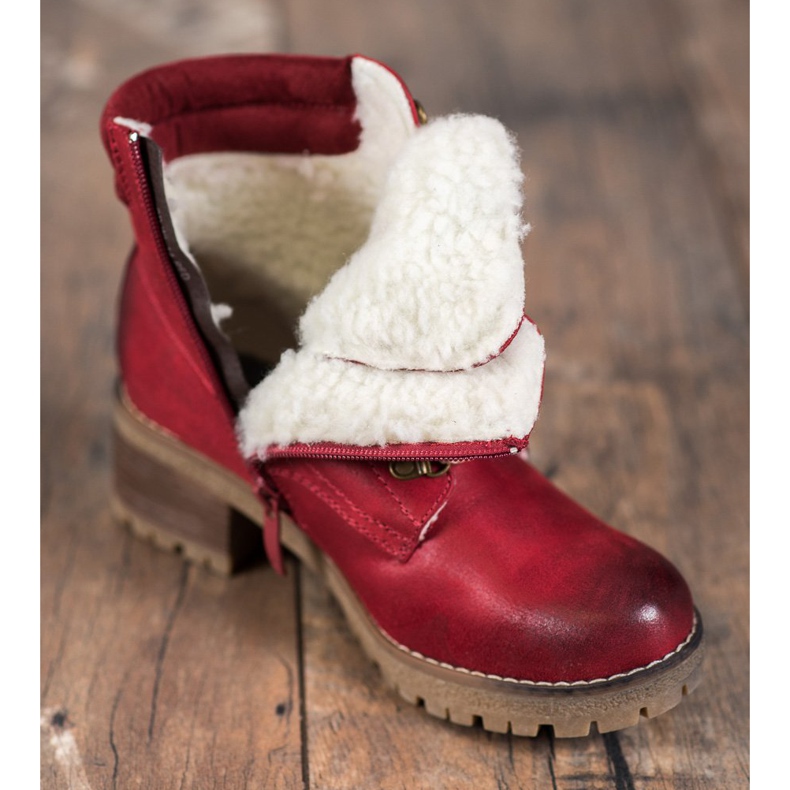 Goodin Botas Vermelhas Com Pele De Carneiro vermelho 1 Goodin Botas Vermelhas Com Pele De Carneiro vermelho 1