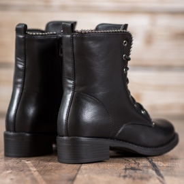 Janessa Botas clássicas de amarrar preto 1 Janessa Botas clássicas de amarrar preto 1