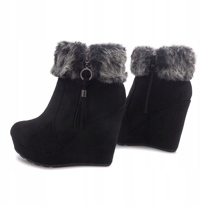 Botas em cunha 58-385 pretas preto 1