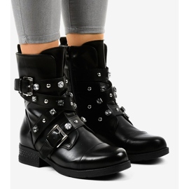 Botas pretas de cano alto decoradas com 88093 preto 1