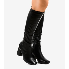 Botas pretas de couro ecológico 5319 preto 2