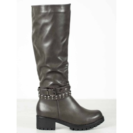 Nio Nio Botas com salto cinza 2