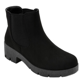 Botas pretas de salto alto com elástico 9996-6 preto 1