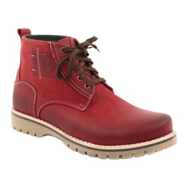 Botas de inverno com cordões Riko 888 vermelho 1 Botas de inverno com cordões Riko 888 vermelho 1