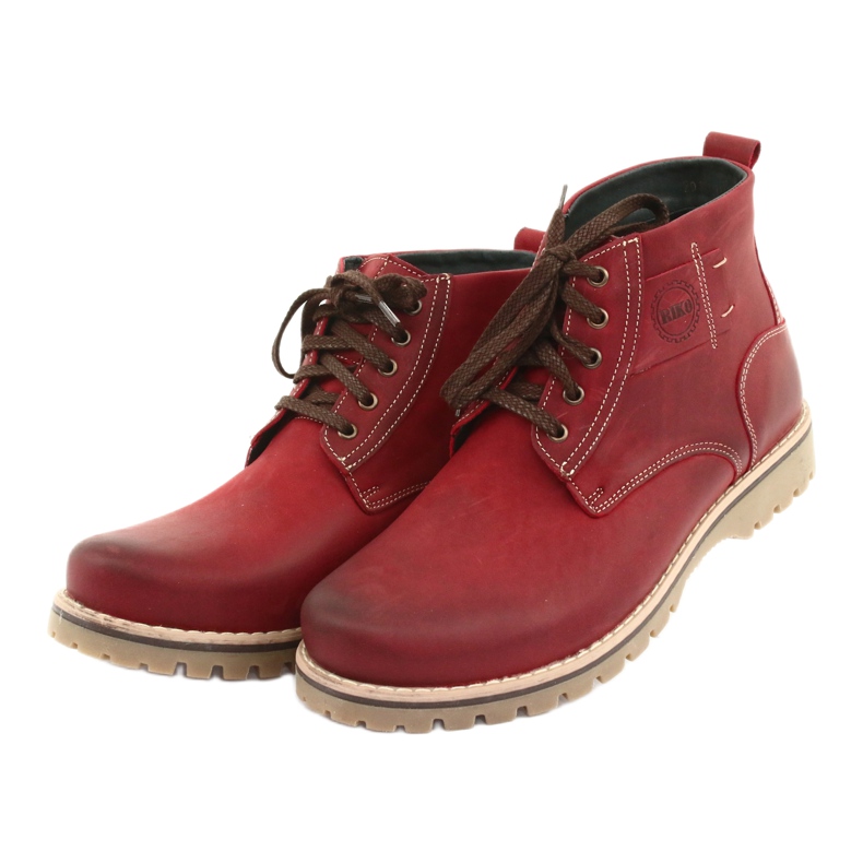 Botas de inverno com cordões Riko 888 vermelho 3 Botas de inverno com cordões Riko 888 vermelho 3