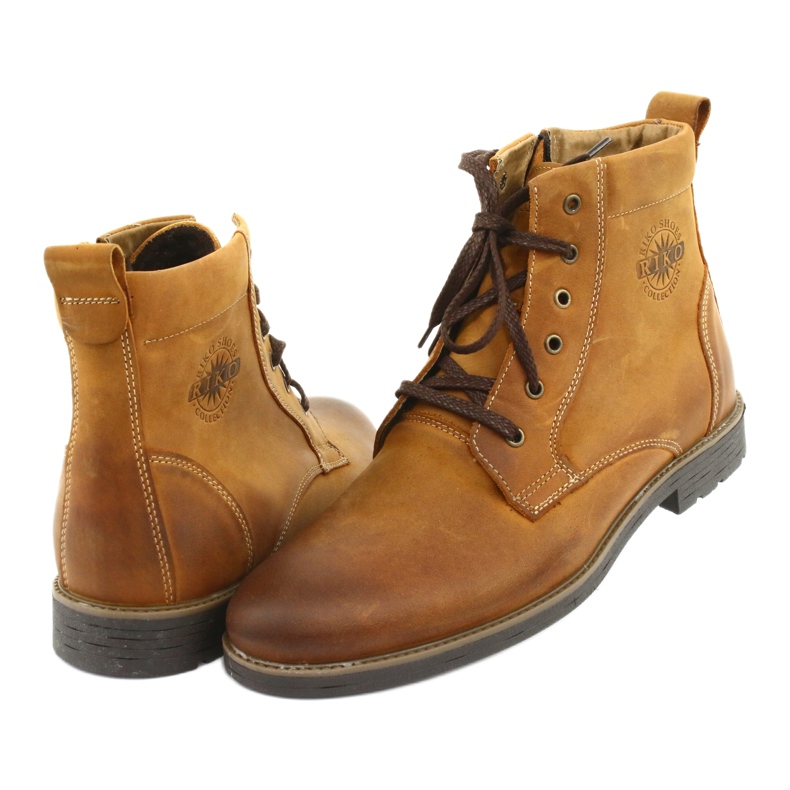 Botas de salto alto no Riko 884 com zíper louco e ensolarado castanho amarelo 4 Botas de salto alto no Riko 884 com zíper louco e ensolarado castanho amarelo 4