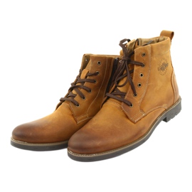 Botas de salto alto no Riko 884 com zíper louco e ensolarado marrom amarelo 3