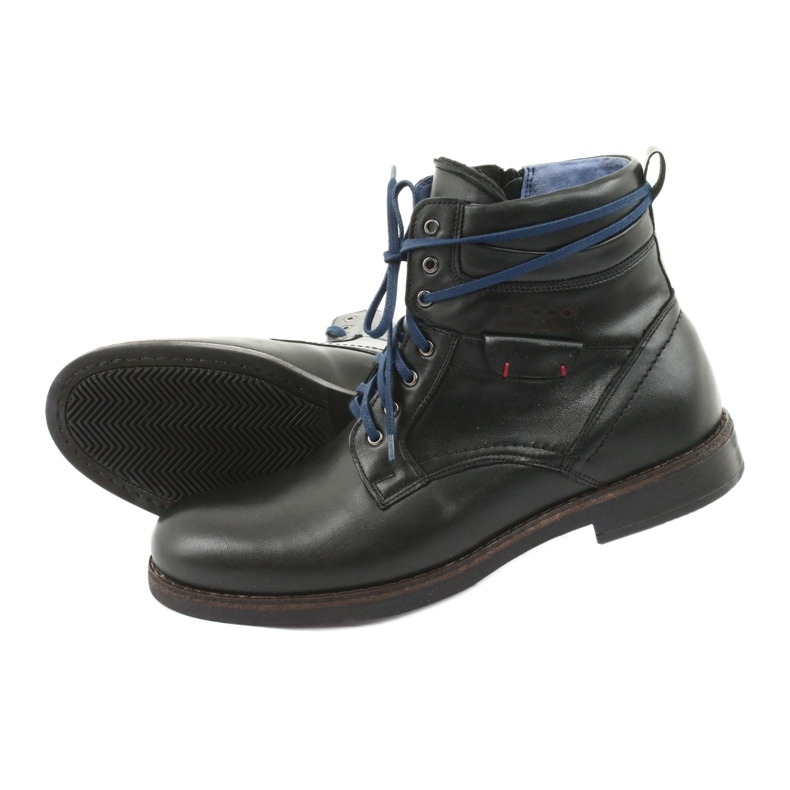 Nikopol Botas de couro masculinas isoladas com um zíper 700 preto 5