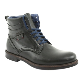Nikopol Botas de couro masculinas isoladas com um zíper 700 preto 1