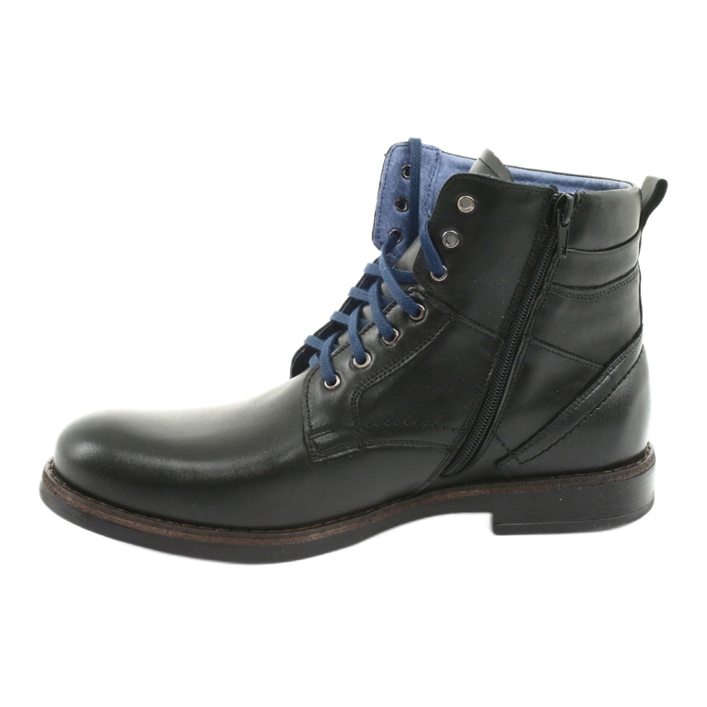Nikopol Botas de couro masculinas isoladas com um zíper 700 preto 2