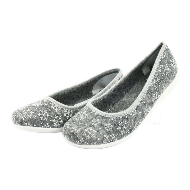 Chinelos de feltro Adanex 24213 floco de neve branco cinza 3 Chinelos de feltro Adanex 24213 floco de neve branco cinza 3