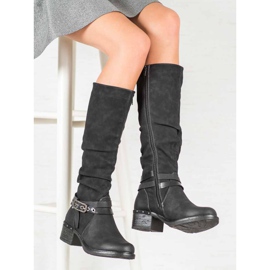 SHELOVET Botas Com Cinto Decorativo preto 2
