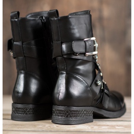 Kayla Trabalhadores com cinto decorativo preto 1