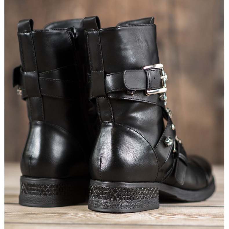 Kayla Trabalhadores com cinto decorativo preto 1