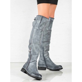 Forever Folie Botas de couro ecológico azul 2