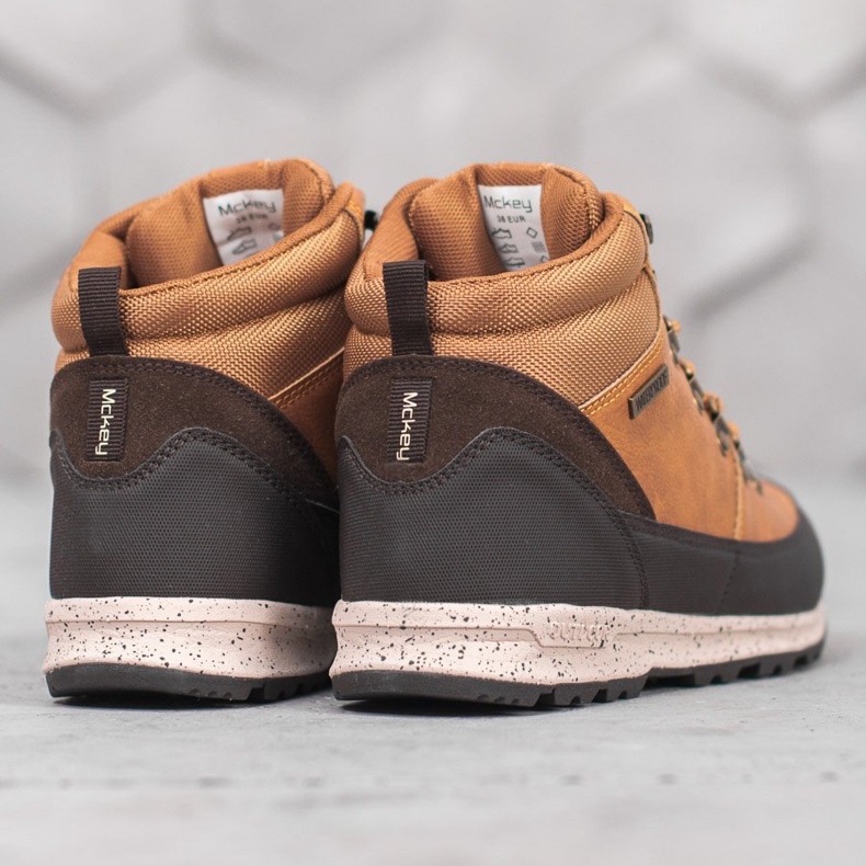 McKey Botas amarradas com pele de carneiro castanho 2