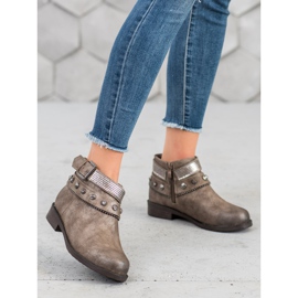 Forever Folie Botas com strass castanho 2