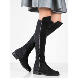 Seastar Botas acima do joelho com zircônia cúbica preto 1