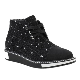 Botas pretas com cordões TS01P preto 1