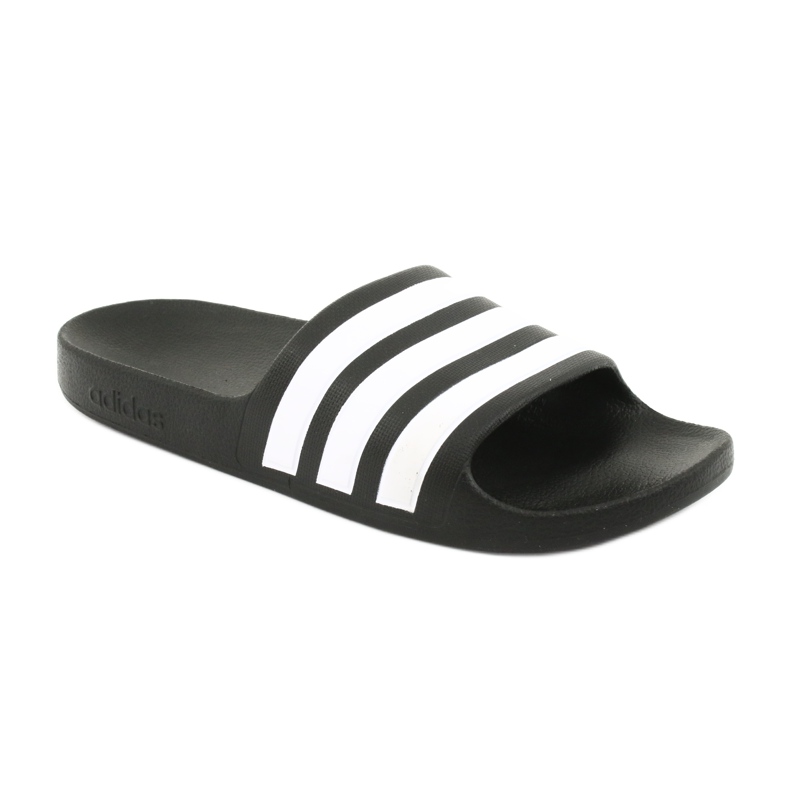 Chinelos Adidas Adilette Aqua K Jr F35556 branco preto 1