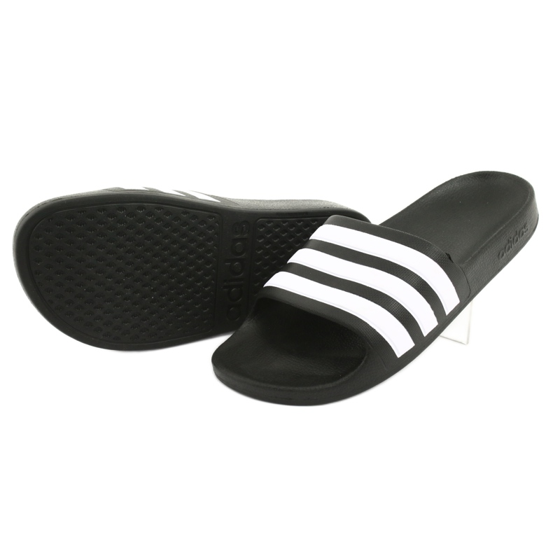 Chinelos Adidas Adilette Aqua K Jr F35556 branco preto 4