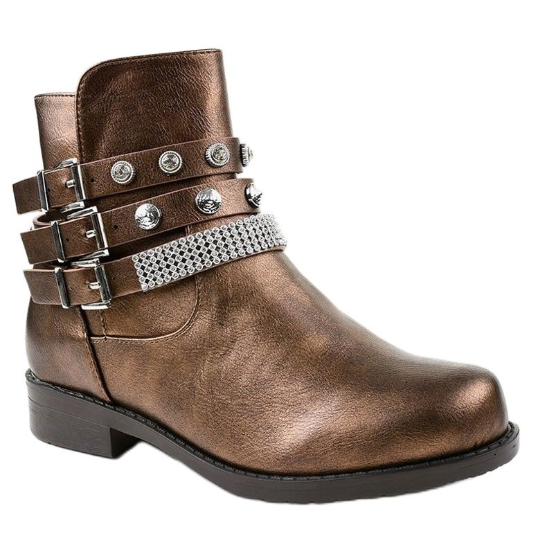 Botas marrons, ricamente decoradas LL179 marrom 1