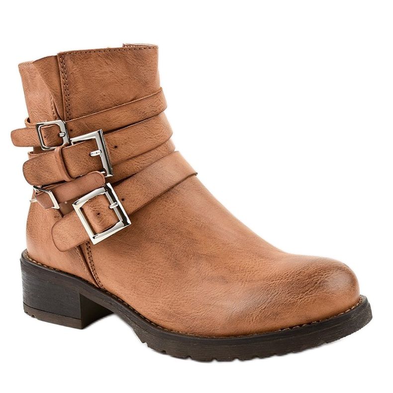 Botas femininas marrons com fivelas 548-PA marrom 1