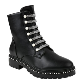 Botas femininas pretas rasas A-537 preto 1