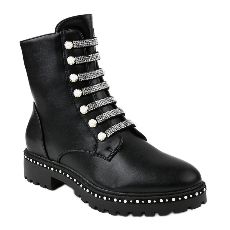 Botas femininas pretas rasas A-537 preto 1
