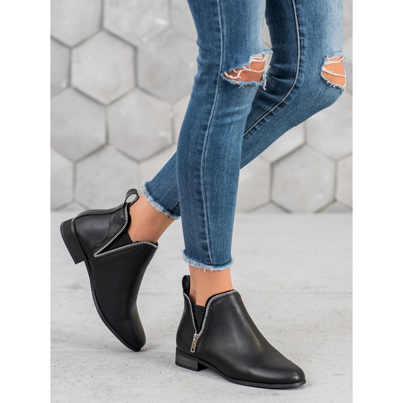 Cm Paris Botas Chelsea Com Zíper Decorativo preto 1