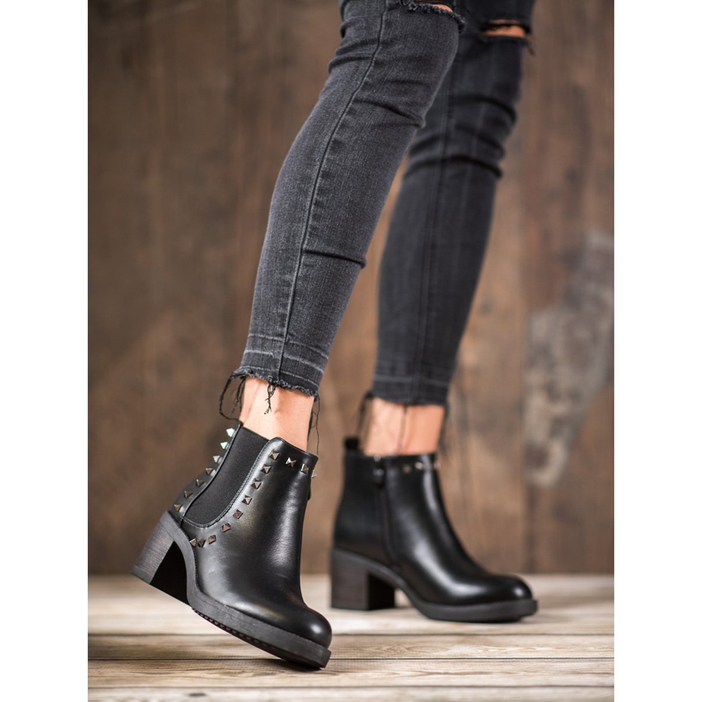 Top Shoes Botas com pregos preto 1
