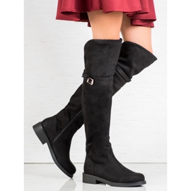 Ideal Shoes Botas elegantes com fivela preto 1