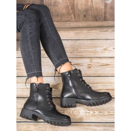 J. Star Armadilhas clássicas feitas de couro ecológico preto 1