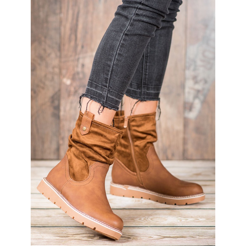 Ideal Shoes Trabalhadores na plataforma castanho 1