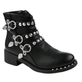 Botas pretas de cano baixo com tachas HQ2020 preto 1