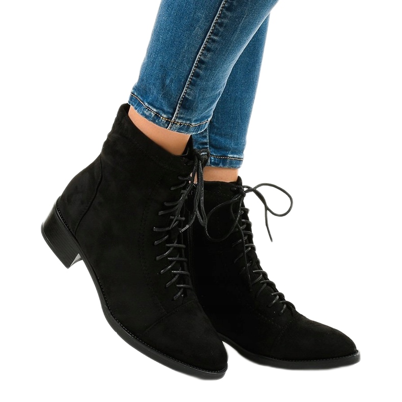 Botas pretas sem salto para mulheres 3127 preto 1