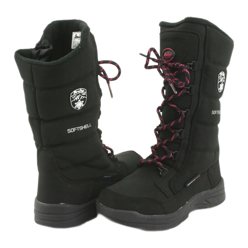 Botas de neve com membrana American Club SN12 em preto rosa 4