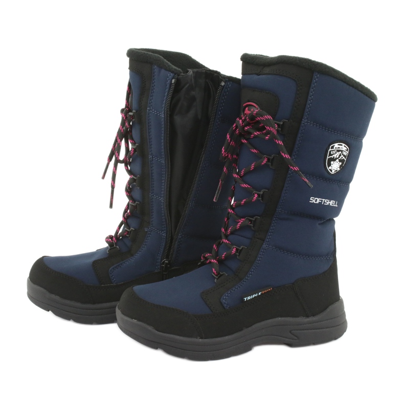Botas de neve com membrana American Club SN12 preto azul marinho rosa 5