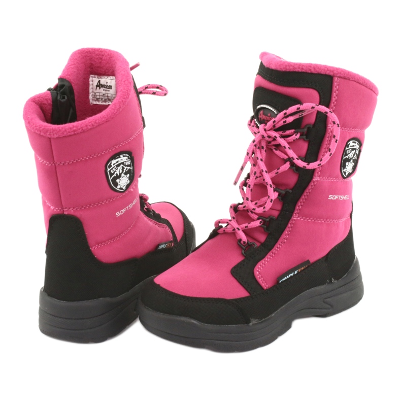 Botas de neve com membrana American club SN13 rosa / preta preto 4