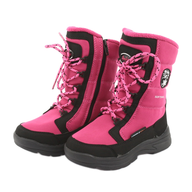 Botas de neve com membrana American club SN13 rosa / preta preto 3