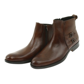 Moskała Botins de couro mosaico castanho 3