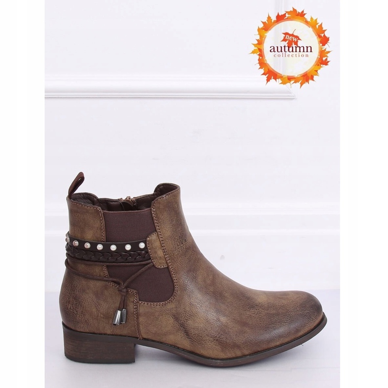 Botas marrons Chelsea para mulheres 846 Khaki castanho 1