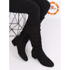Botas femininas de camurça preta preta 3005 preta preto 1