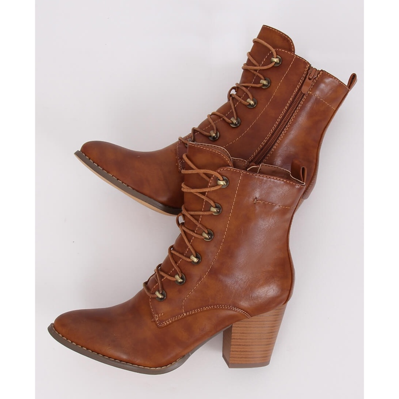 Botas de amarrar camelo 3698 Camel castanho 1