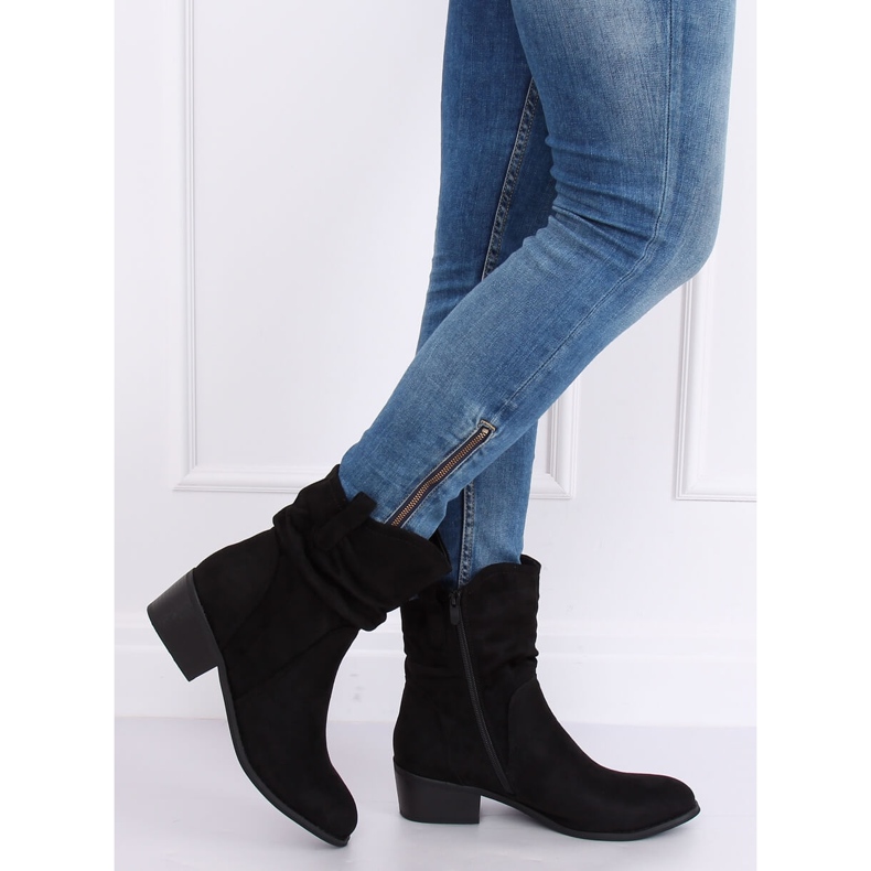 Botas femininas de camurça preta preta 3893 preta preto 1