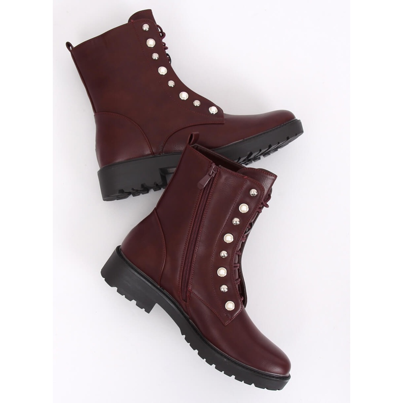 Botas amarradas BH123-KB Wine vermelho 1