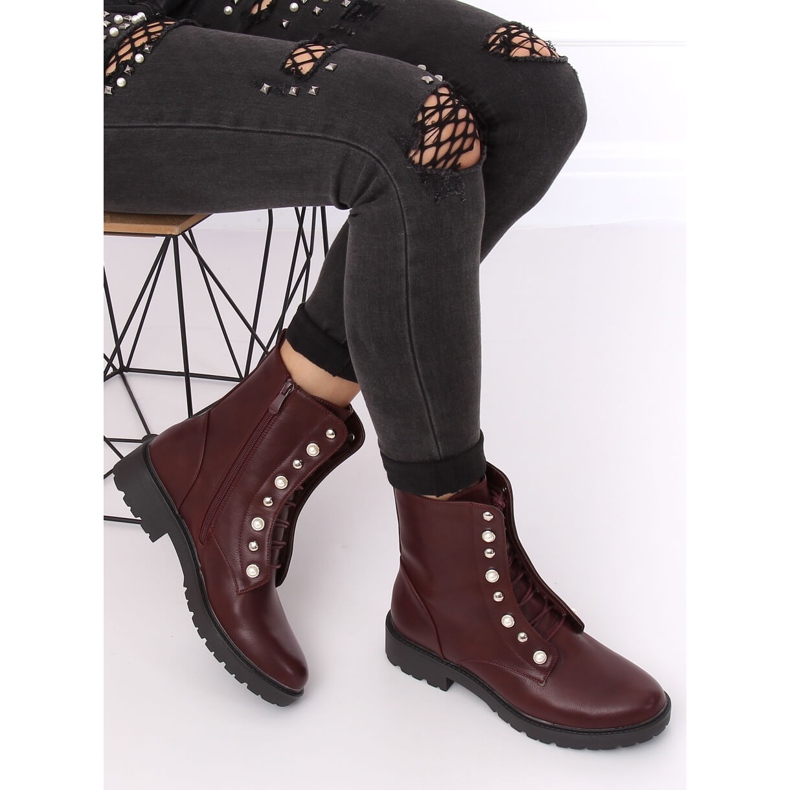 Botas amarradas BH123-KB Wine vermelho 2