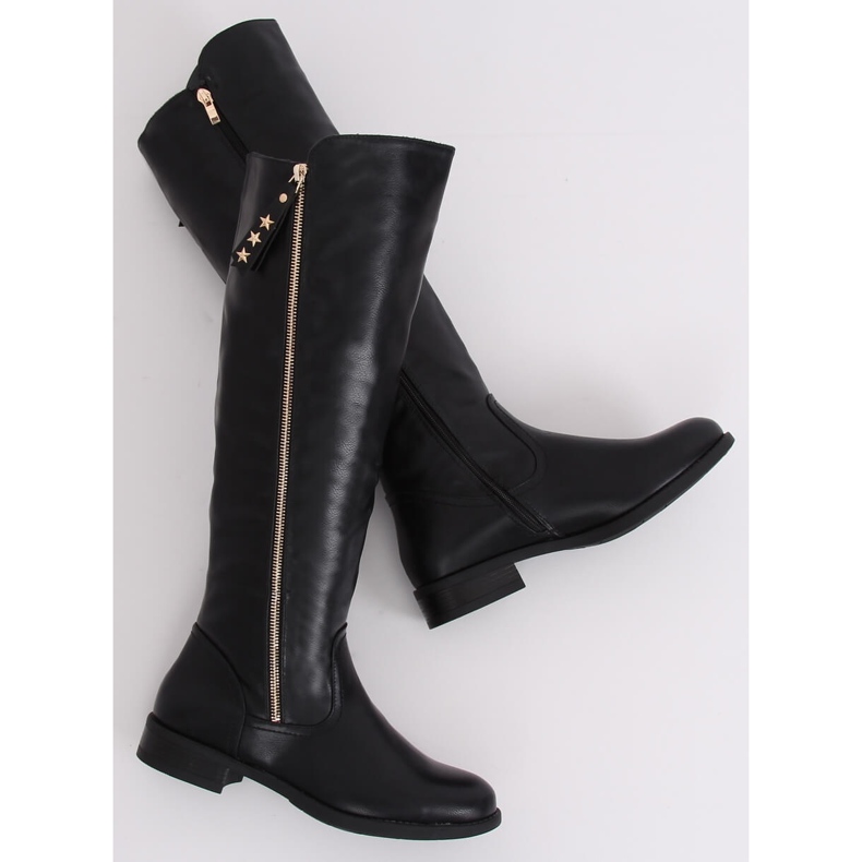 Botas de equitação femininas negras MR-6 pretas preto 1