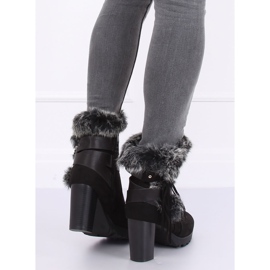 Botas pretas de salto alto com pele SP05 Preta preto 1 Botas pretas de salto alto com pele SP05 Preta preto 1